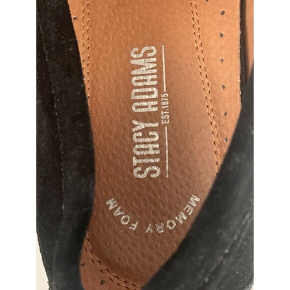 Stacy Adams Men's 8 Neville Black Suede Leather Moc-Toe Slip-On Loafers Preppy - Picture 10 of 10